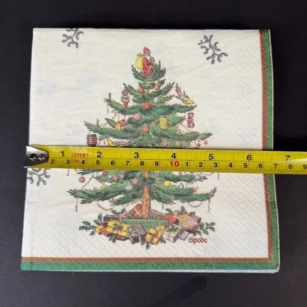 Lot of New & Open Spode Christmas Tree Paper Napkins-Beverage, Luncheon, Dinner